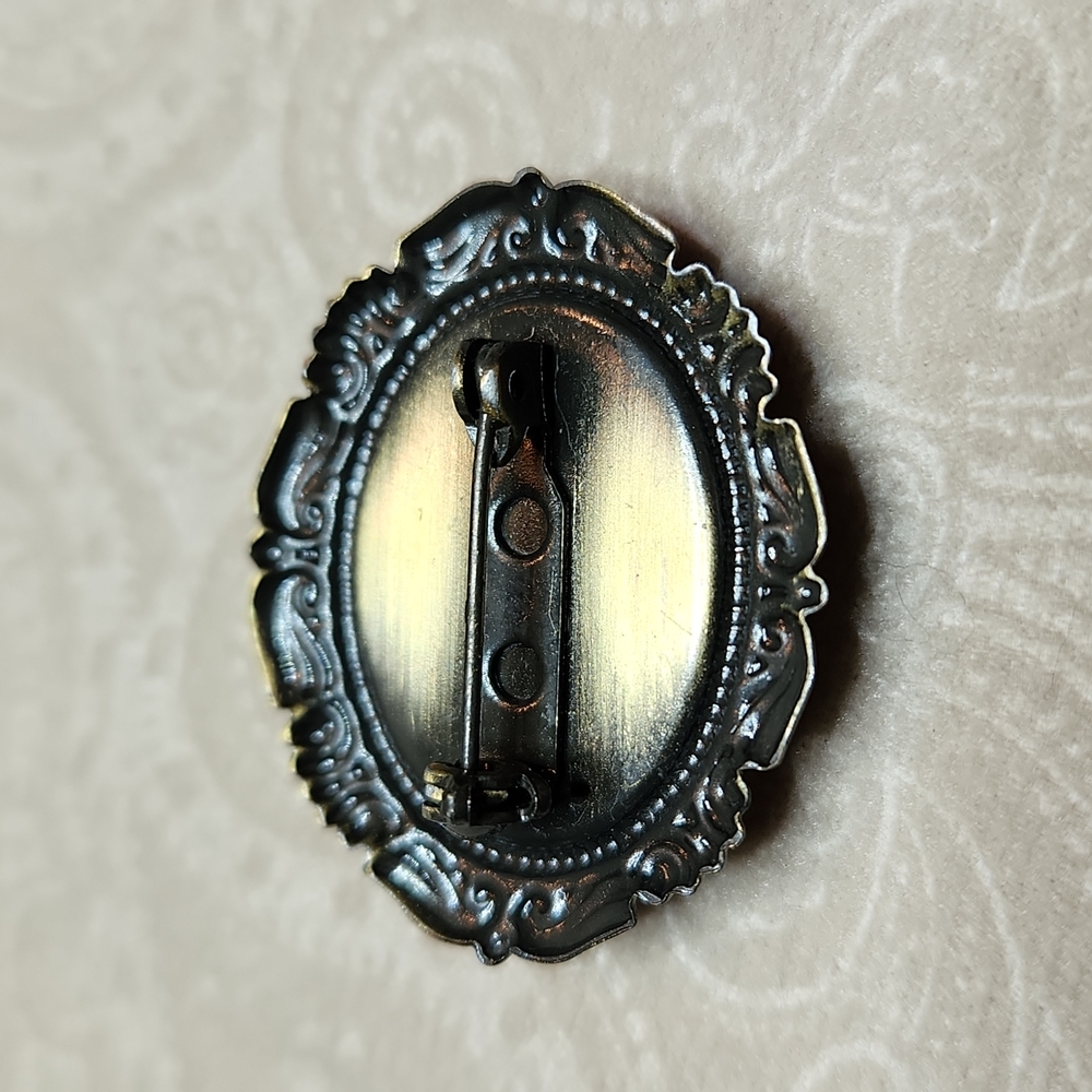 NEW!  Glass cabochon brooch, Klimt mother and child. Handmade - Picture 5 of 5